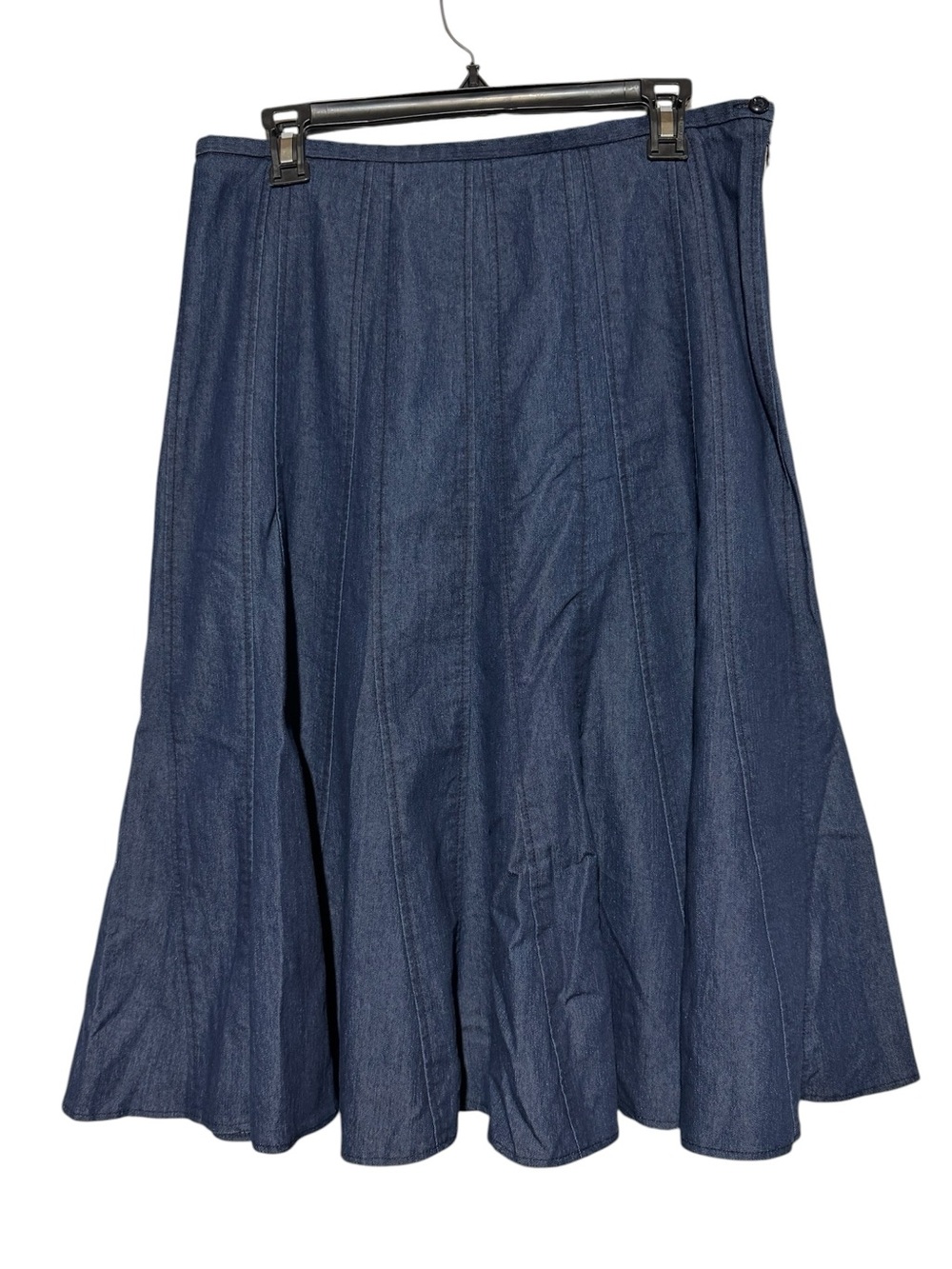 Long Modest Denim Jean Skirt Size 10 Flare Dark Wash Coastal Cowgirl Western